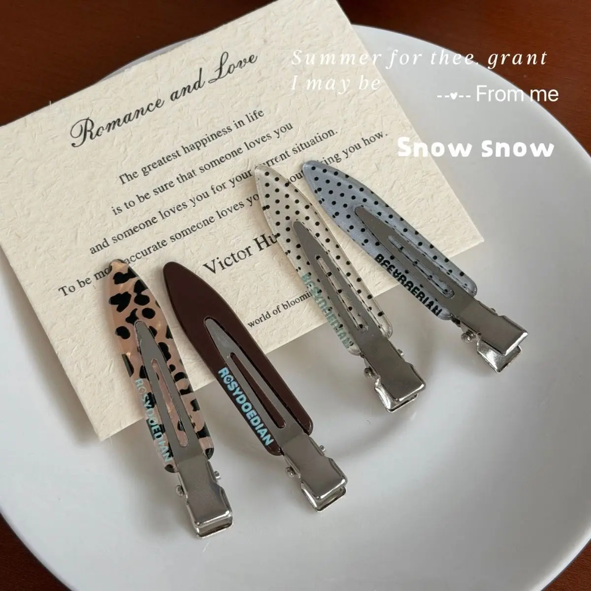 Hair Clips No Crease Vintage Geometric Slim Side Bangs Makeup Styling for Women Durable Plastic Holders Everyday Secure