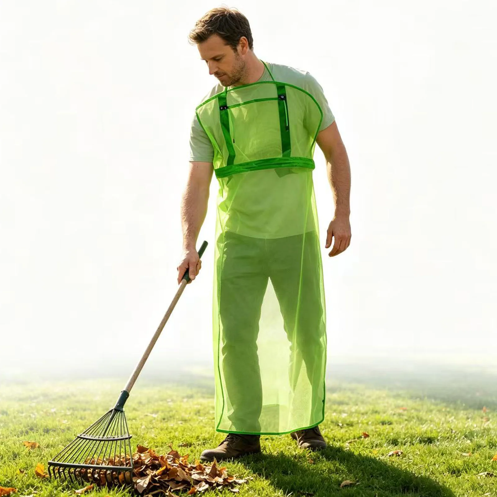 VARIEA - 1-Piece Set - Available in Green, Orange or Blue. Suitable for Both Men and Women. Breathable Mesh Lawn Apron with Pock