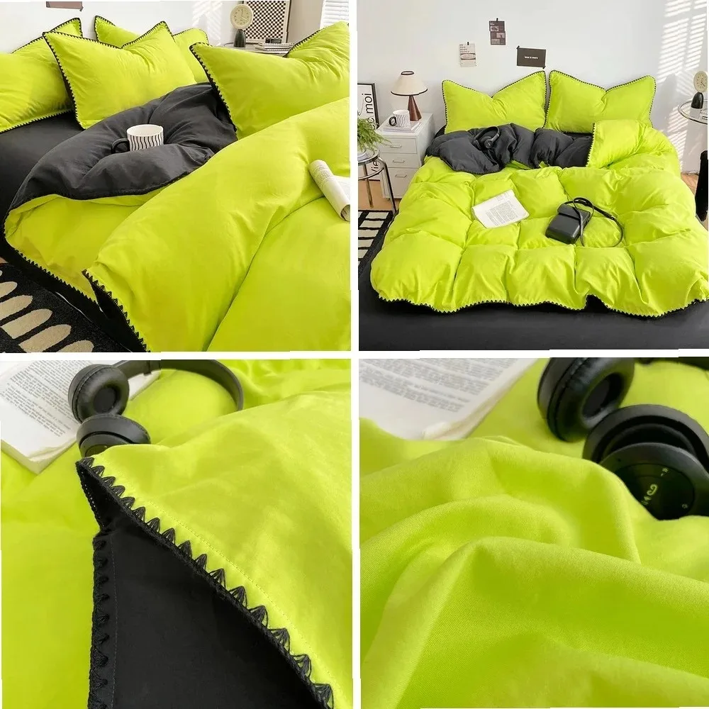 2025 New Washed Cotton Shell Edge Single Quilt Cover Solid-color Skin-friendly and Breathable Duvet Cover 150x200 220x240
