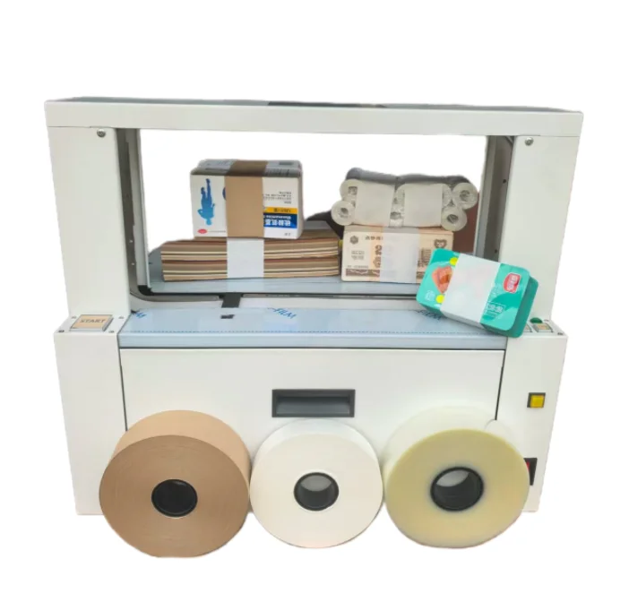 Machine 50mm Wide Paper Opp Tape Strapping Banding MachineAutomatic Tape Bundling Machine Wrapping Small Stacks Item