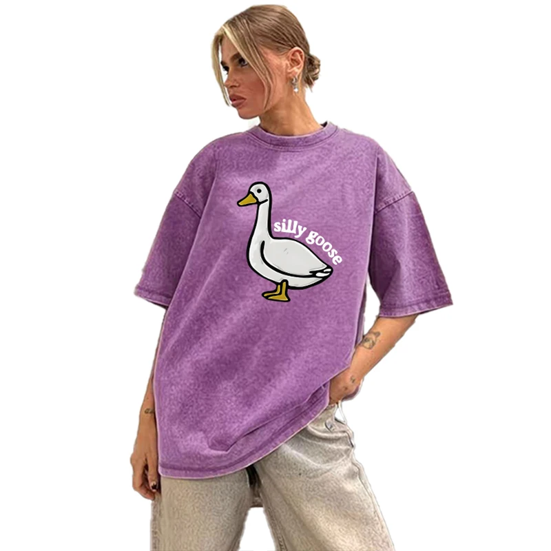 

Женская стираная футболка из чистого хлопка в стиле ретро. 100% чистое хлопок. Уличный стиль. Свободный женский топ-футболка.