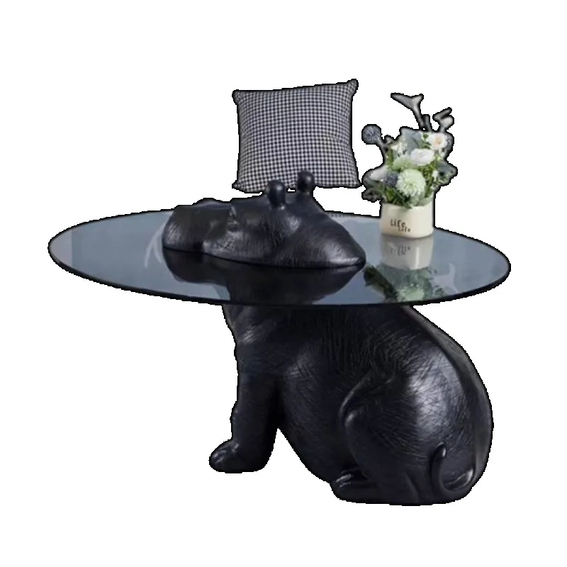 طاولات قهوة سوداء فريدة من نوعها تصميم فاخر للشقق الاسكندنافية طاولات قهوة زجاجية لغرفة المعيشة أثاث منزلي من Tavolino Da Salotto #6