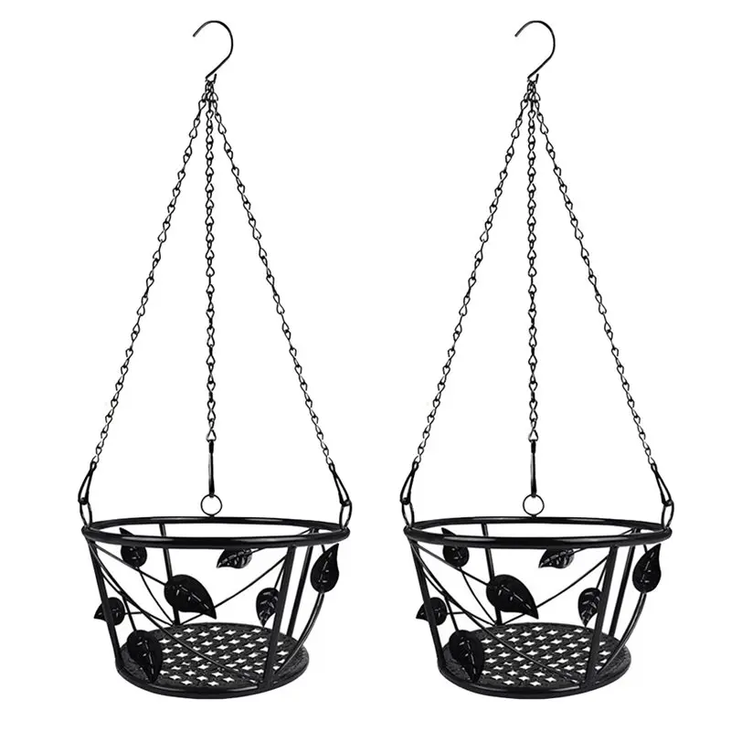 

CQMF-Hanging Flower Rack For Balcony Wall, Decorative Flower Holder Basket For Indoor/Outdoor Plant Display