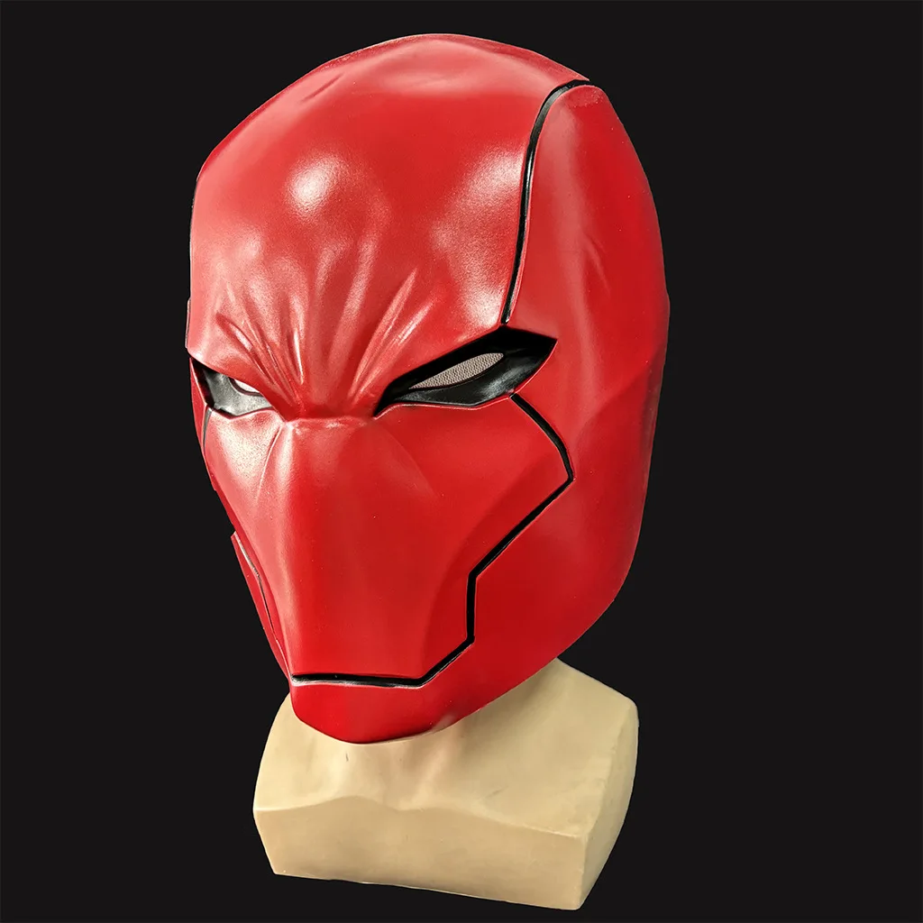 Rote Latex-Vollgesichtsmaske im Kriegerstil, Helm-Maske für Halloween, Karneval, Cosplay-Kostüm, Kopfbedeckung für Erwachsene, Party-Verkleidungs-Requisiten – Detail 8