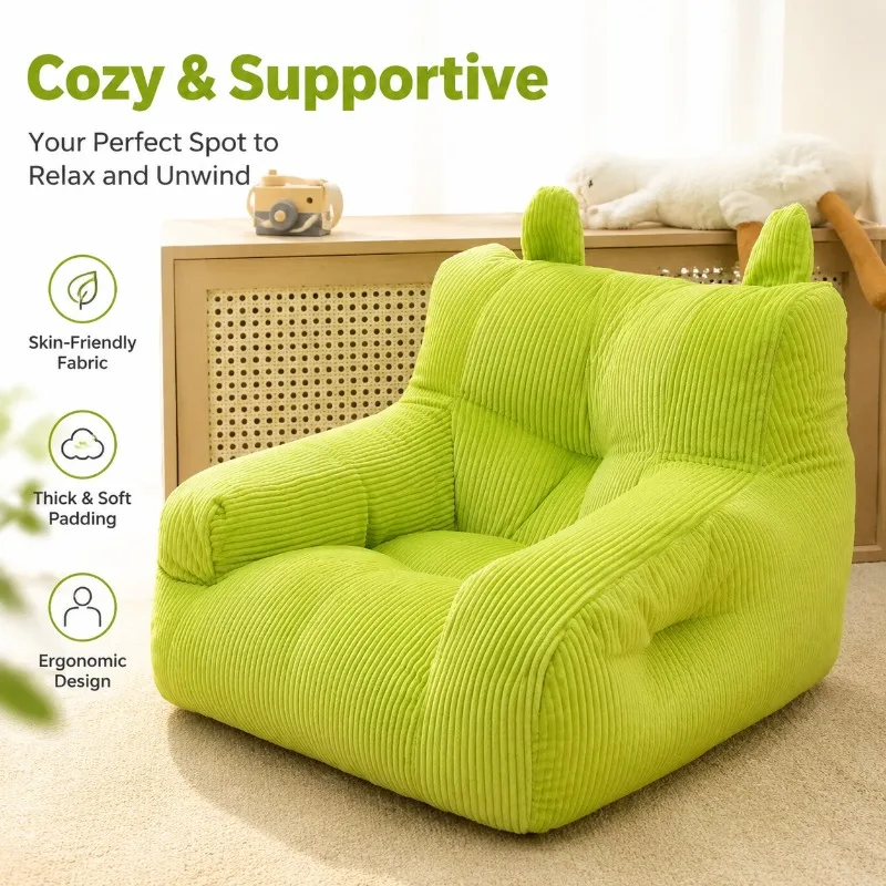 Cozy Mini Reading Sofa for Kids – Soft Plush Lazy Chair with Playful Stripe Design, Ideal for Toddlers & Nursery Spaces