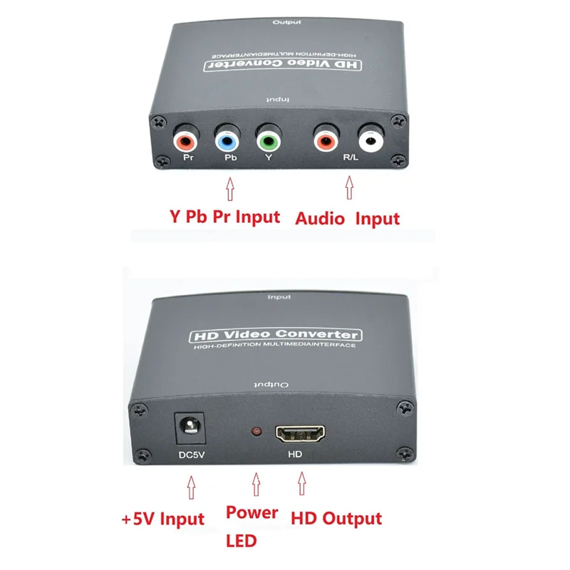 New Ypbpr to HDMI Component to HDMI-Compatible HD Converter Ypbpr+L/Raudio to HDMI-Compatible Converter