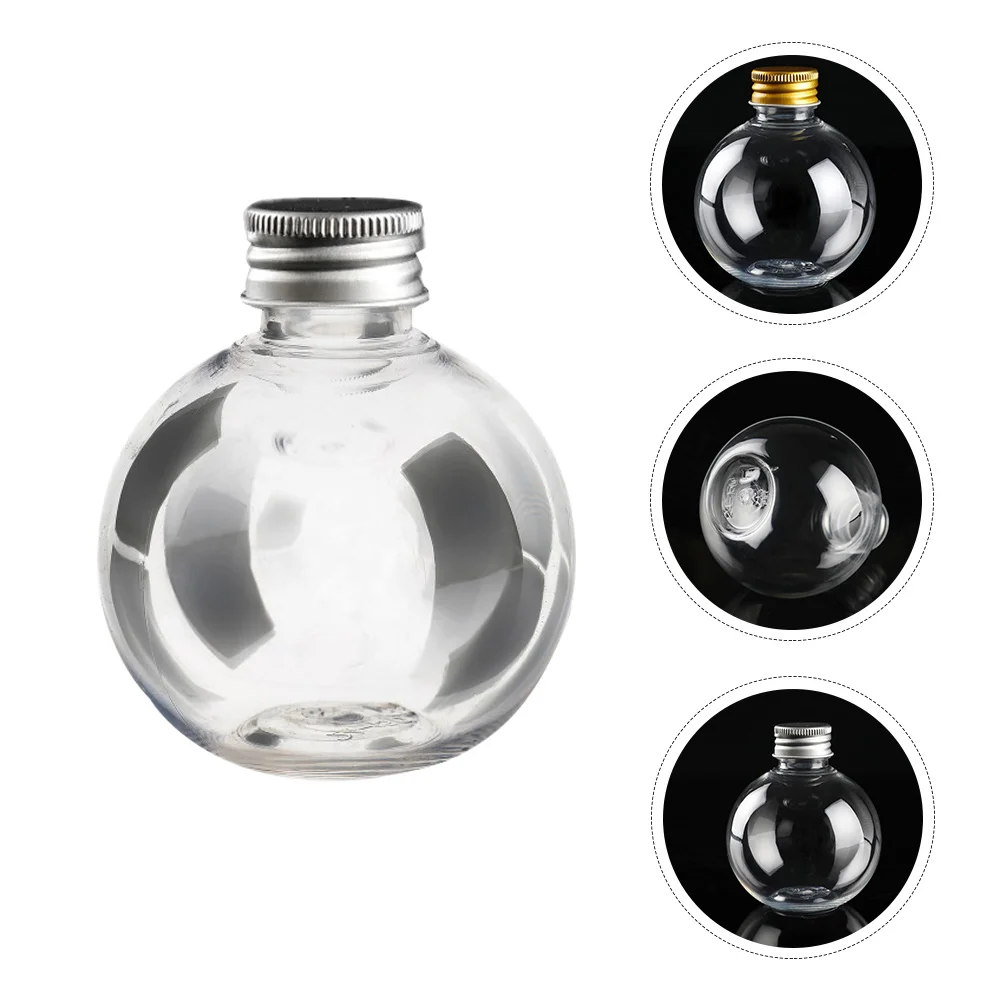 20 Pcs Transparent Plastic Bottle Multipurpose Round Bulb Container Candy Jar Bottles Clear Vial Travel