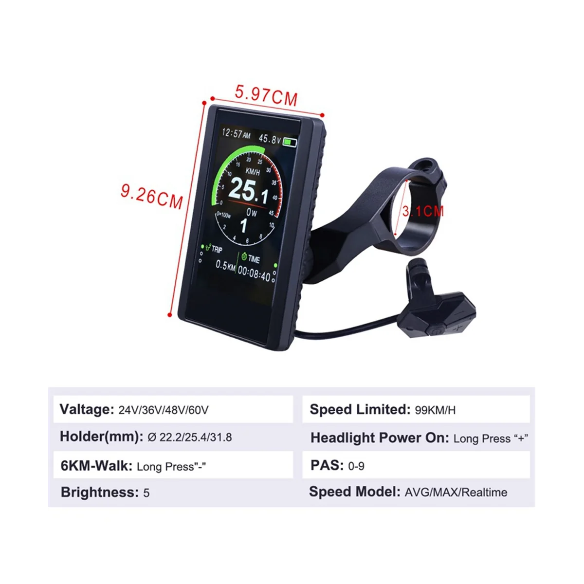 

New Colorful Screen Display P850C Speedometer with 9-Level Assist for Bafang Electric Bicycle BBS01B BBS02B BBSHD