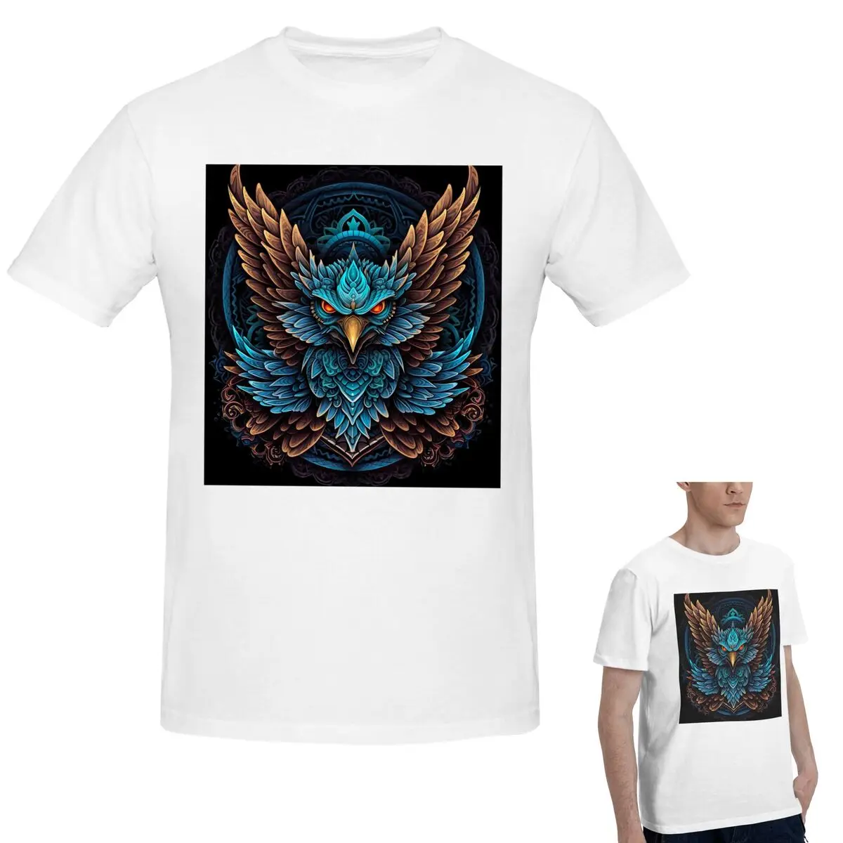 

Футболка из 100% хлопка Fierce Eagle, мужская классическая футболка большого размера, мужские летние рубашки с круглым вырезом, топы, S-6XL