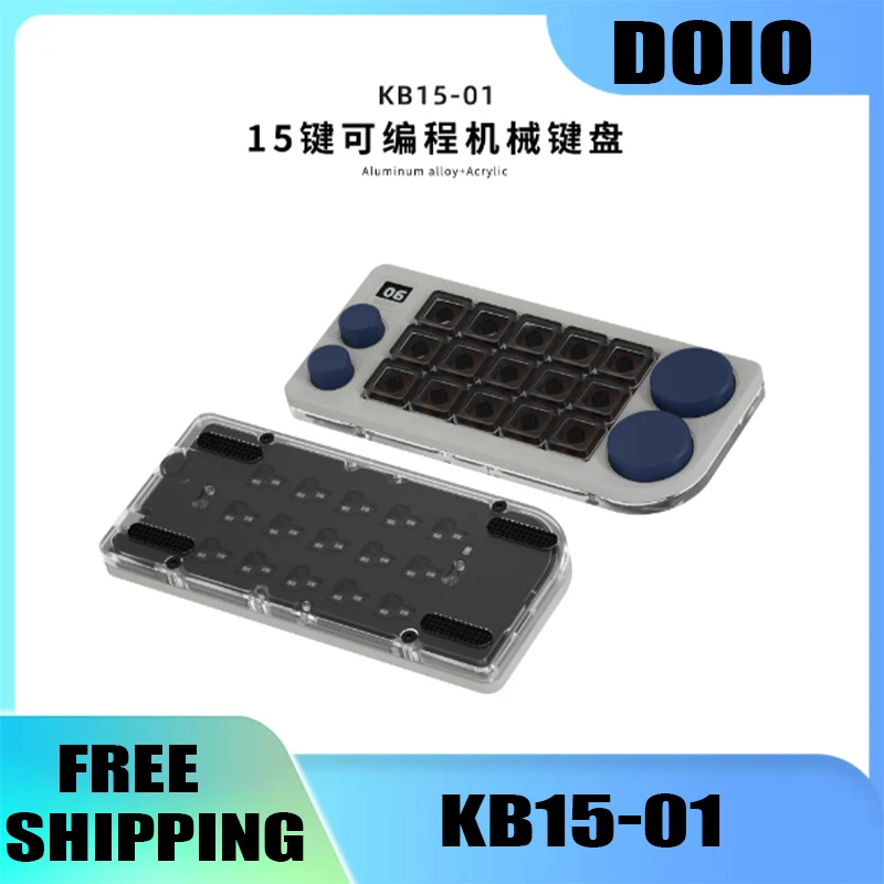 

DOIO KB15-01 Designer Mini Keyboard RGB Gasket Hot Swappable Button Cap PS/PR Custom Programmable Mechanical Keyboard Workbench
