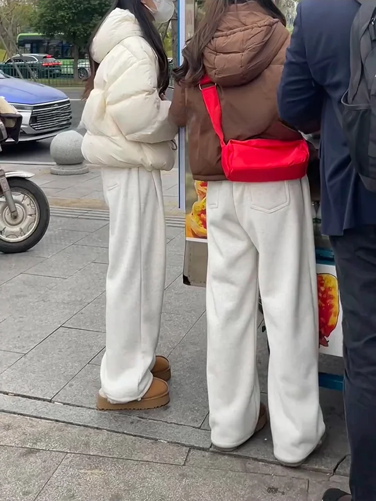 

Мужские повседневные брюки прямого кроя с флисовой подкладкой в стиле ретро, осенне-зимние, с цветочным принтом, утепленные, удобные, дышащие, модные