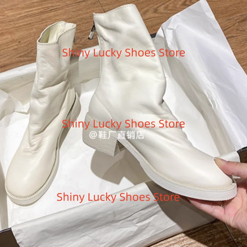 أحذية مطوي للسيدات أصابع مستديرة كعب عالي مكتنز خطوط الخياطة Tacones بولي Leather جلد الإناث أحذية بوت قصيرة الظهر سحابات Chassure