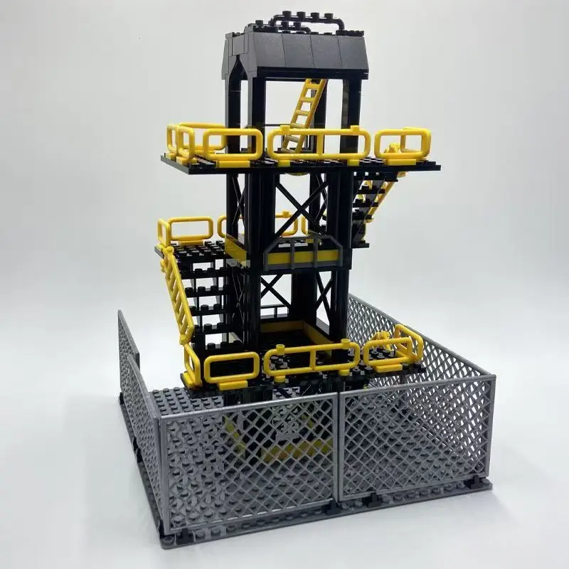 Militärische Basis Kriegsszene MOC Bausteine Ziegel Hoher Wächturm Architekturdesign Kompatibles Zubehör Spielzeug