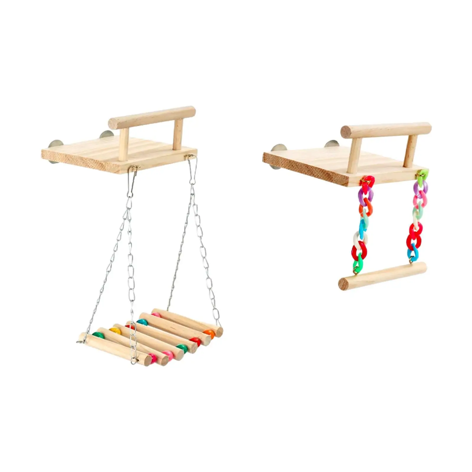 Juguete de madera portátil para loros ninfas, cacatúas y guacamayos
