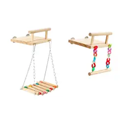 Juguete de madera portátil para loros ninfas, cacatúas y guacamayos