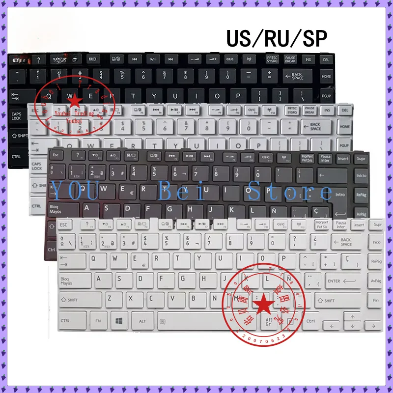 US/RU/SP inglés nuevo teclado para ordenador portátil Toshiba Satellite L40-A L40D-A L45-A S40-A C40-A C45-A M40 U40 U45 BE45