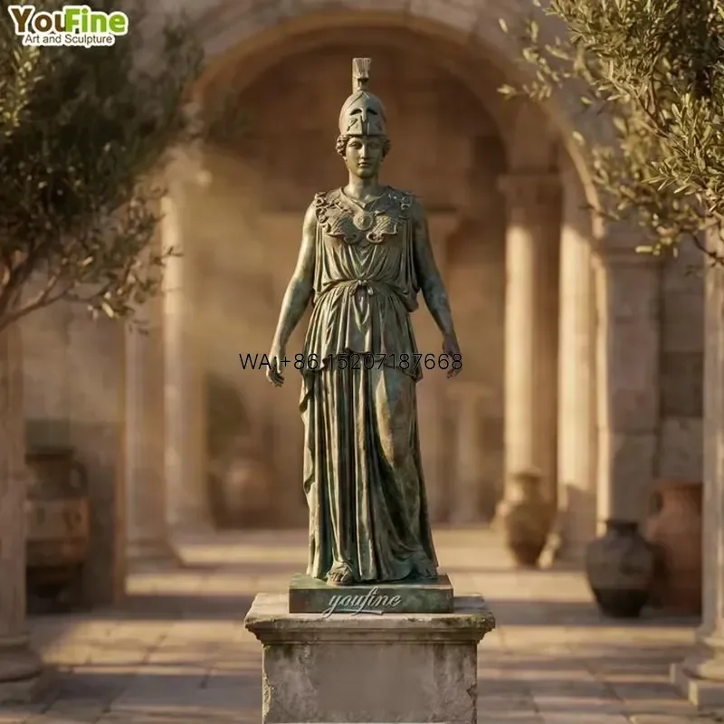 Wmwmnu for YouFine Custom Life Size Bronze Athena Statue Outdoor Garden Greek Goddess Sculpture Art Decor