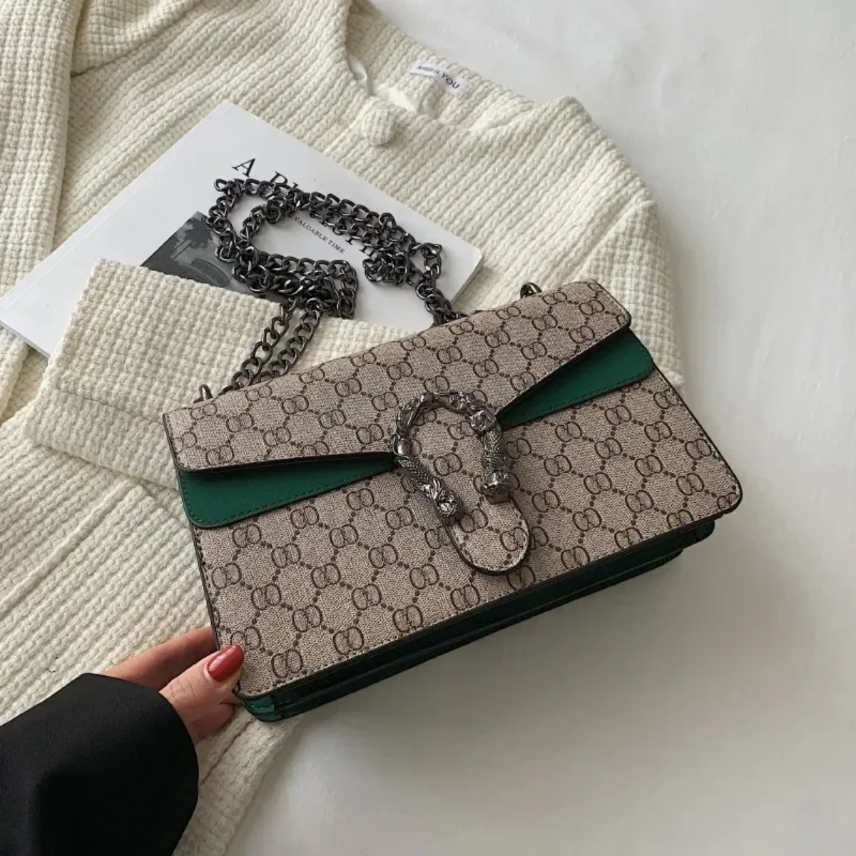 2024 new fashionable high-end wine god women's bag multifunctional European and American chain bag single shoulder crossbody bag image 6