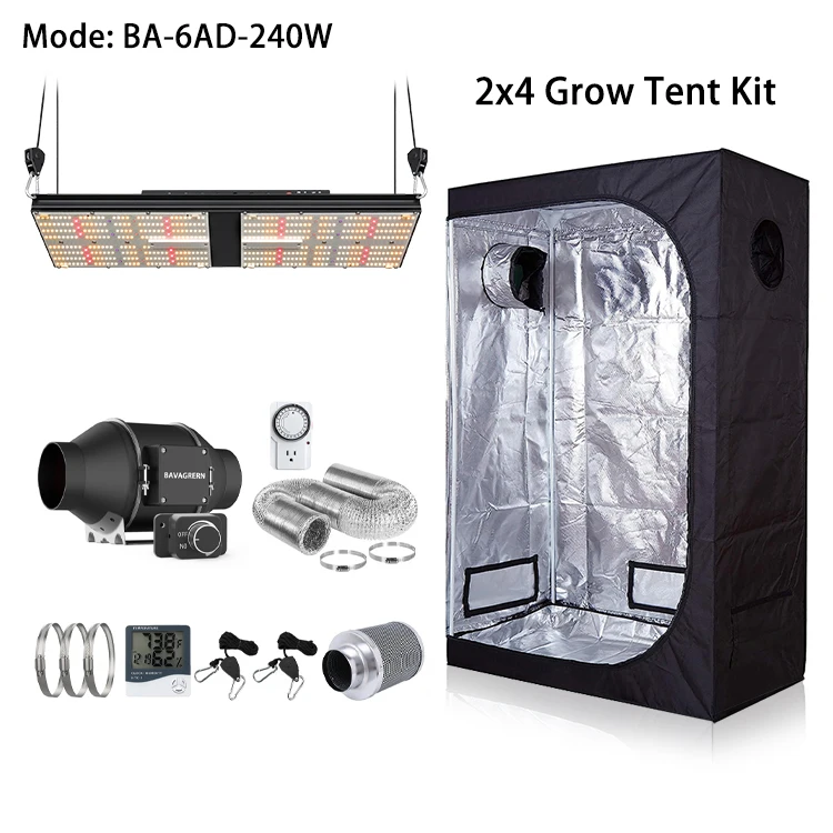 2023 Best Price Hydroponic System 240W Grow LED Light 120*60cm Tent Garden Plant Complete Grow Kit with Smart Fan Ventilation