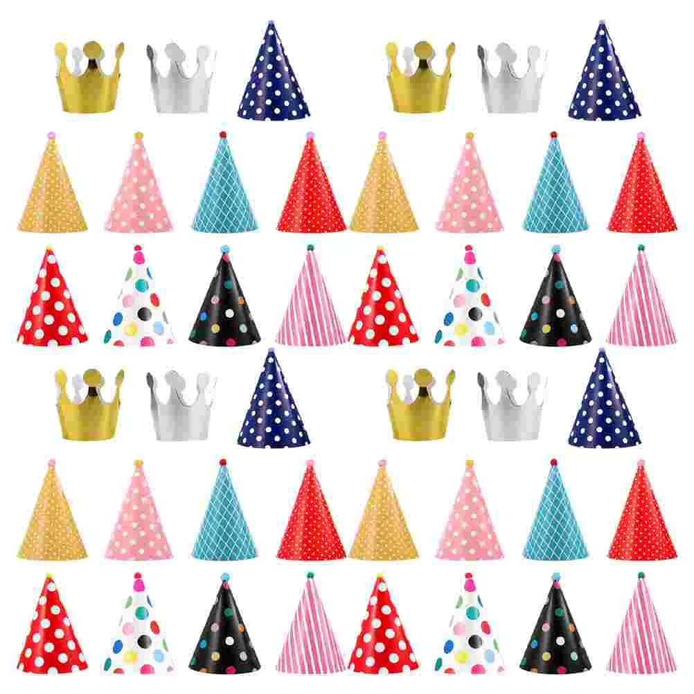 44pcs Chic Birthday Paper Hat Creative Children Photo Props Unique Paper Party Supplies Favors for Kids