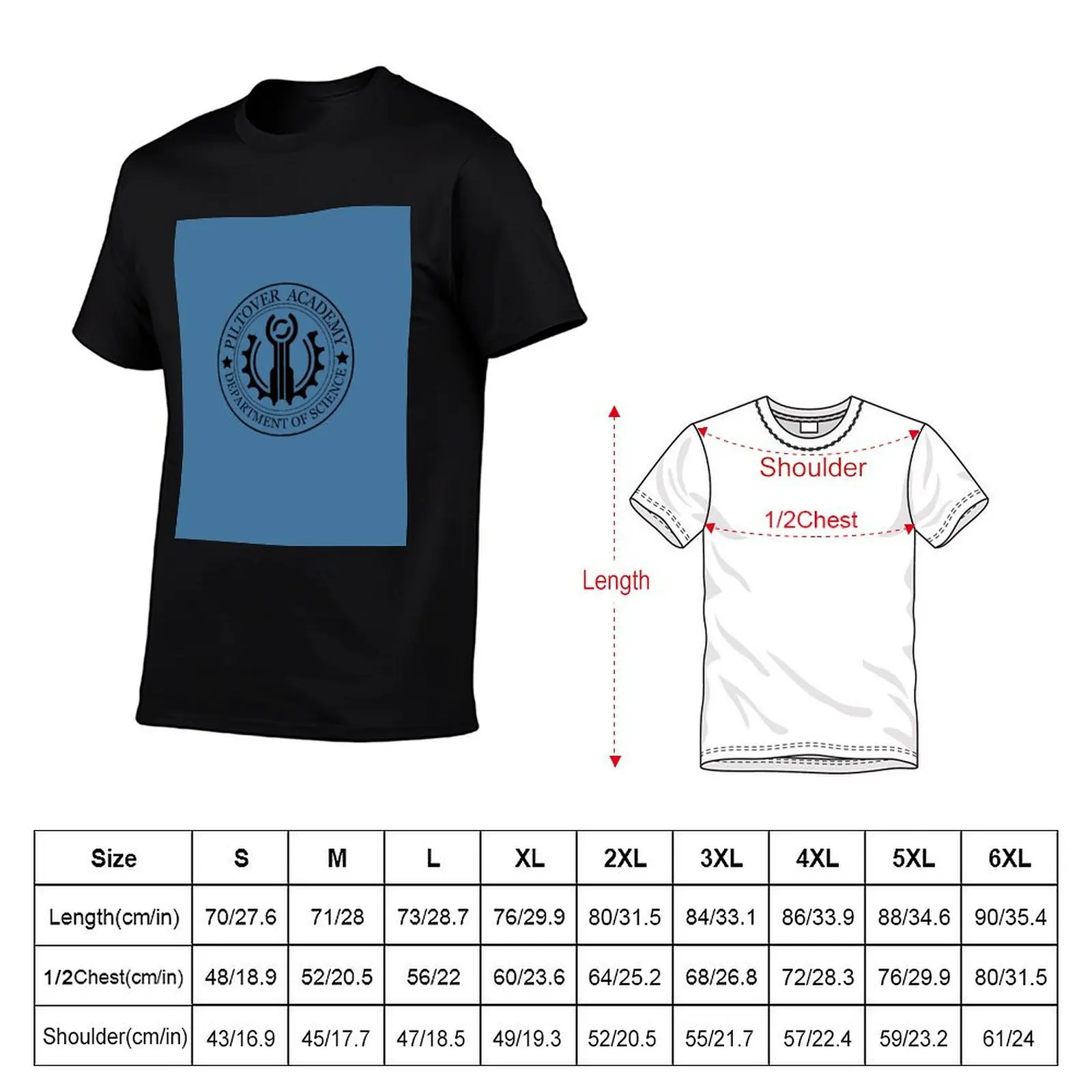 Piltover Academy Logo T-Shirt cotton t shirts high quality t shirts for man slim fit