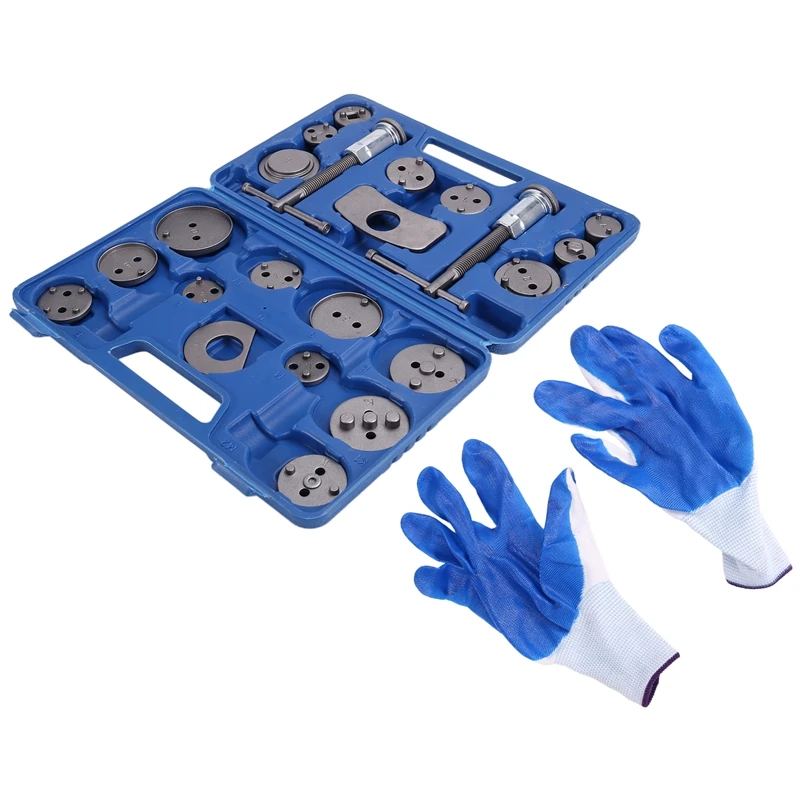 Brake Caliper Compression Tool Set Thrust Bolt Assemblies Retaining Plates Caliper Hangers Disc Adapters With Gloves