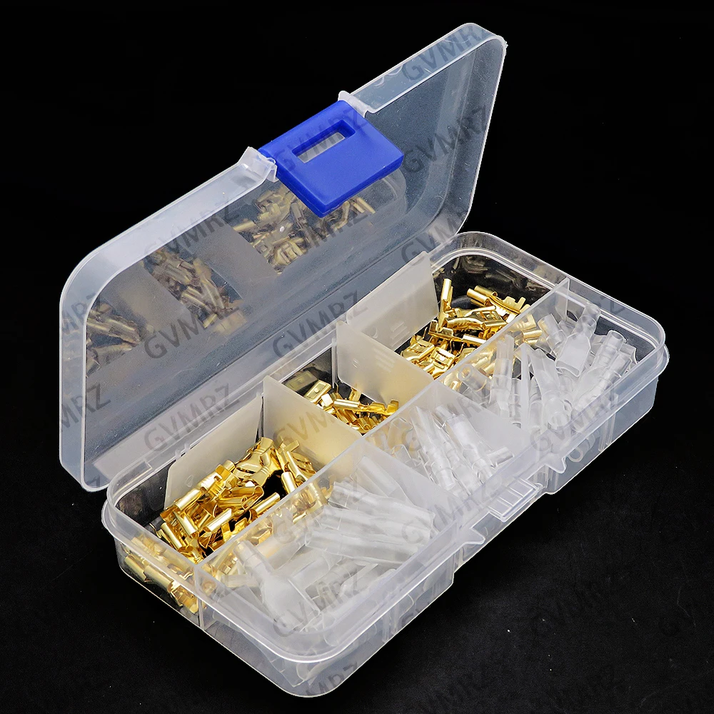 120PCS 2.8/4.8/6.3mm Female Spade Terminal Boot - 20PCS Each Size, Silver & Gold for Electronics Wiring Projects Silver & Gold