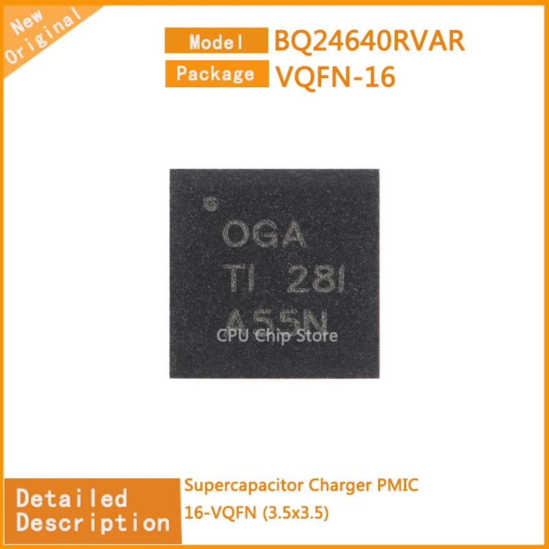 5Pcs/Lot   New Original  BQ24640RVAR  BQ24640  Supercapacitor Charger PMIC 16-VQFN (3.5x3.5)