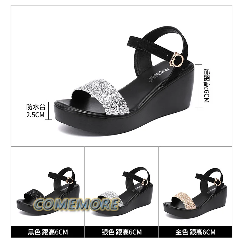 Summer Women Sandals Wedges Platform Fashion Fish Mouth Rome White Black Woman Shoes Elegant Ladies Thick Sole Casual Plus Size