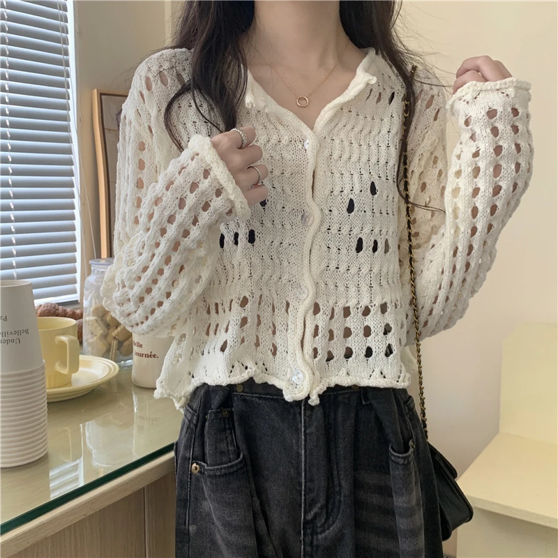 dropshipping Fall 2022 women new Hot selling crop top sweater cardigan women fashion netred casual knitted ladies tops Vy12960