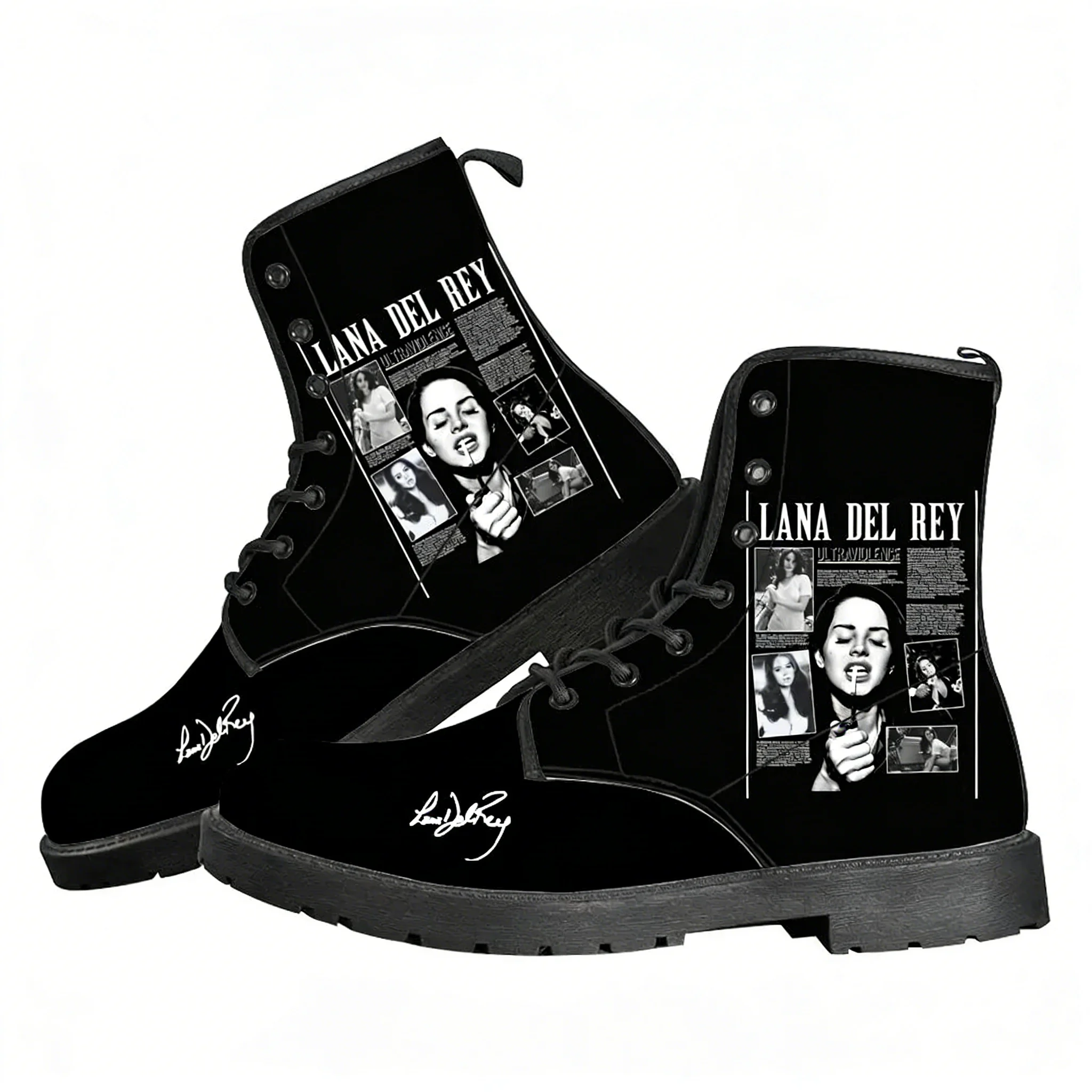 

Lana Del Rey Singer Casual Boots Mens Womens Teenager Shoes Retro Street 3D water proof Boot Outdoor Customize Made Boots
