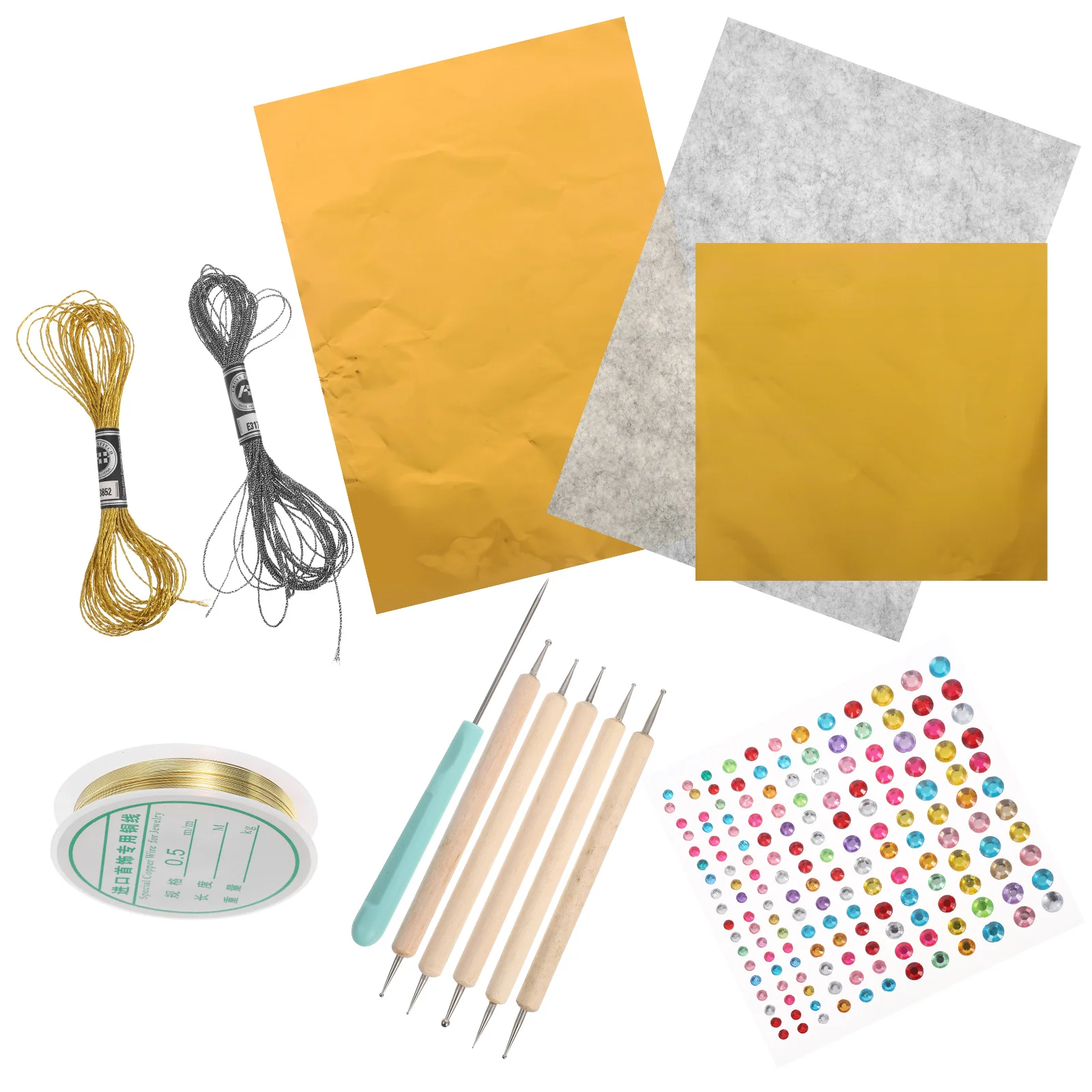 

1Set Gold Foil Sheets Versatile Crafting Material for DIY Resin Art Scrapbooking Furniture Decoration Smooth Texture