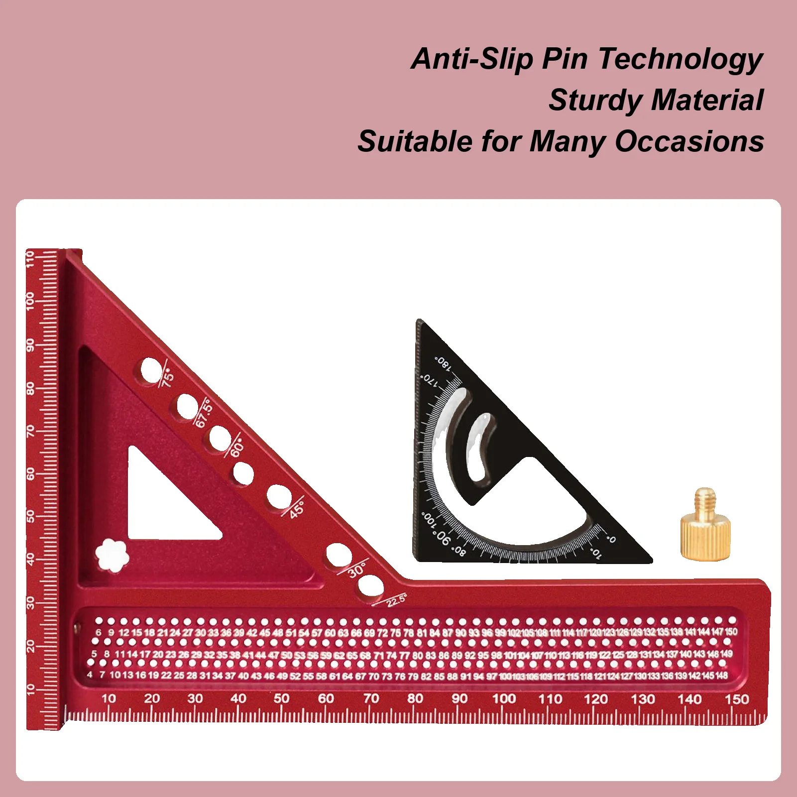 

Multi-Angle Measuring Ruler Crafting Ruler Portable Precision Marking Multi-Angle Square For Drafting Woodworking Engineering