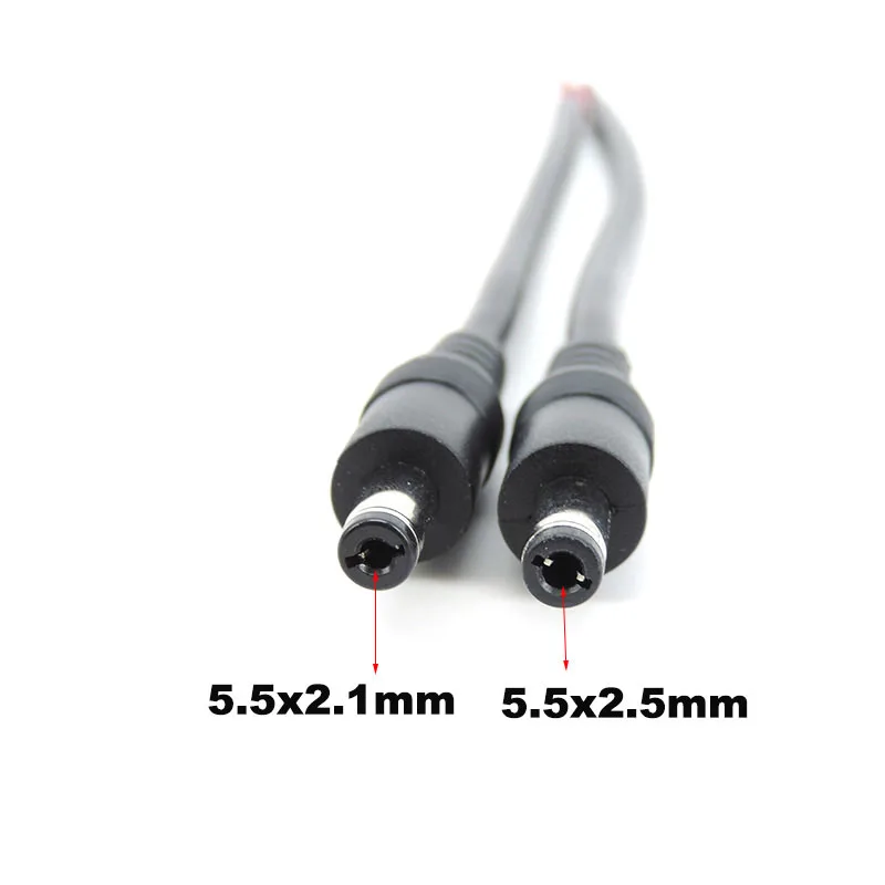 18cm 18awg 7A DC Male Female Power Supply Connector Cable 5.5x2.1mm 5.5x2.5mm Copper cord For LED Strip light Camera 2.1mm 2.5mm