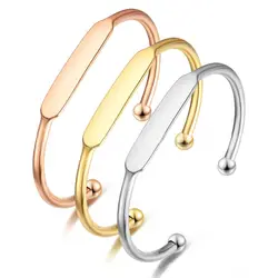 10pcs Simple Stainless Steel Bracelet Adjustable Bracelet For Women Laser Engraved LOGO Fashion Jewelry Accessories