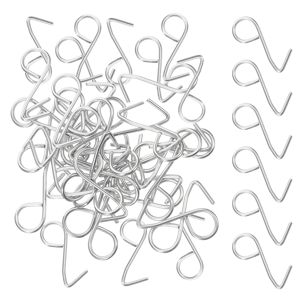 

50Pcs Zinc Steel Metal S Hooks Car Seat Cushion Fixing Clips Auto Seat Cover Hangers Car Interior Organizer Storage Solution