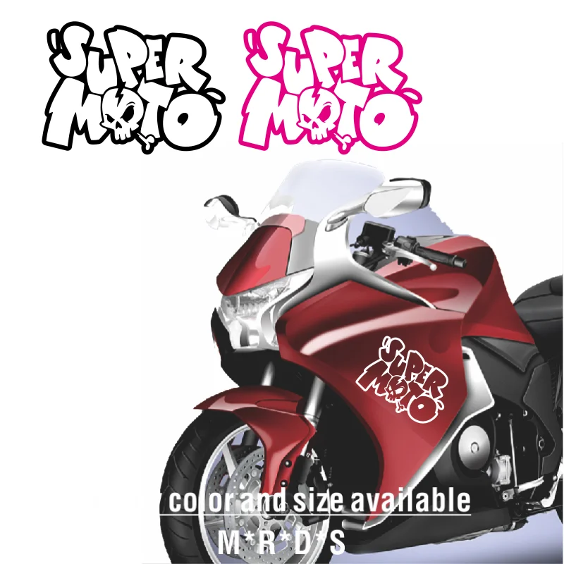 Super Moto Skull Car Stickers Decorative Modified Decals Decor Motorcycle Auto Locomotive Scooter Racing Style #43