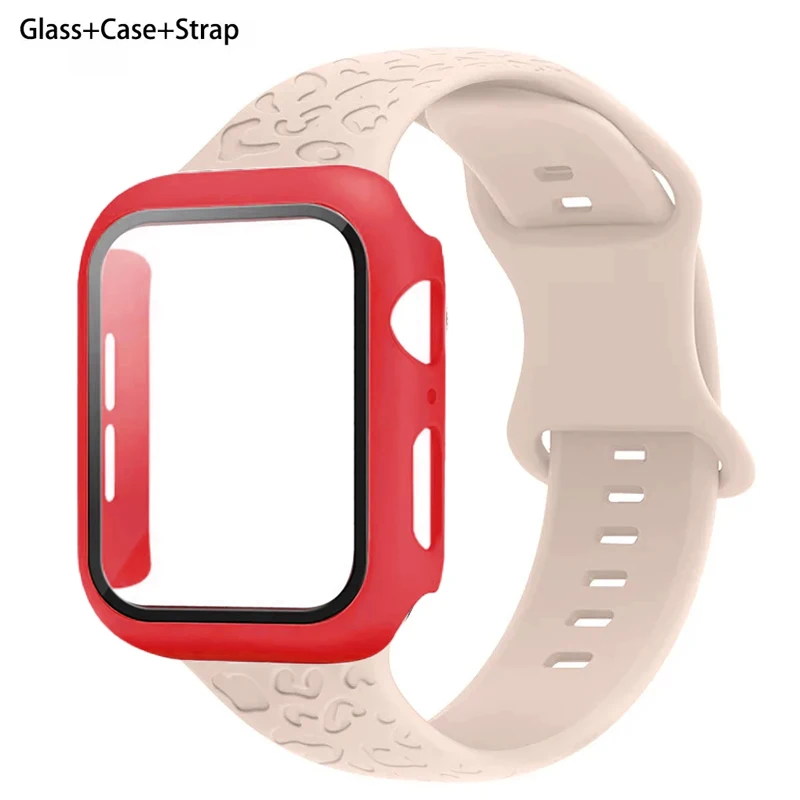 Glas + Gehäuse + Armband für Apple Watch 10 Band 46 mm 42 mm 44 mm 40 mm Displayschutzfolien für Apple IWatch Serie 8 7 6 SE 5 4 3 45 mm 41 mm