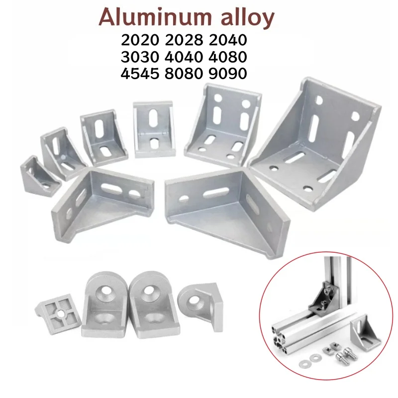 Steering Angle Corner Bracket Fastener L Type Fittings Connector Connection Joint for 20/30/40/45/80/90 Series Aluminum Profiles