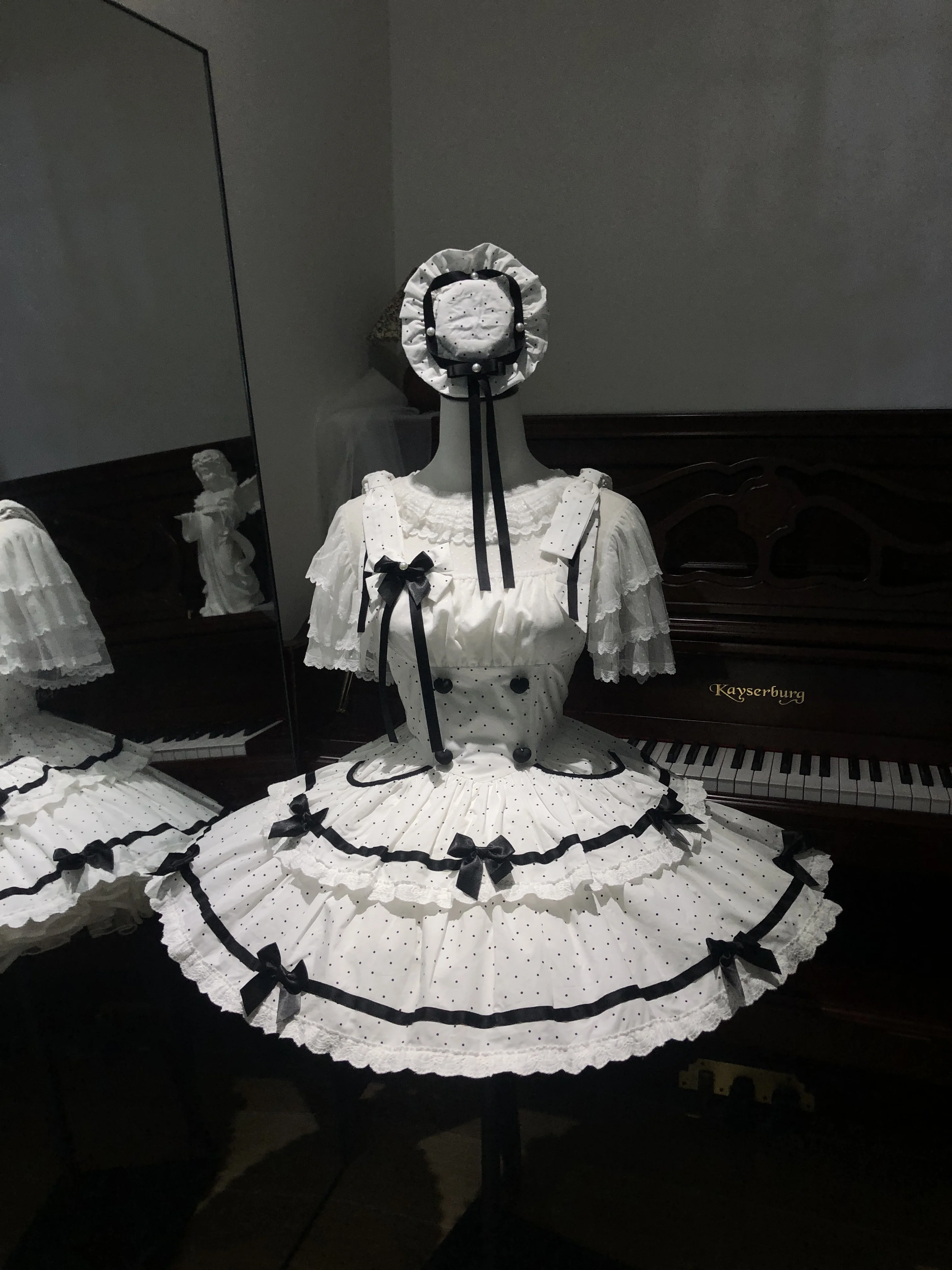 JSK Abito da torta a pois Donna 2025 New Lolita Daily Cute Sweet Strap Abiti LO Dress Abito estivo per donna