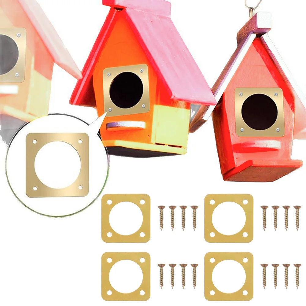 4PCS Metal Birdhouse Entrance Protector for Safety Rust Resistant Golden Color Fits 11 4 Inch and 11 8 Inch Holes