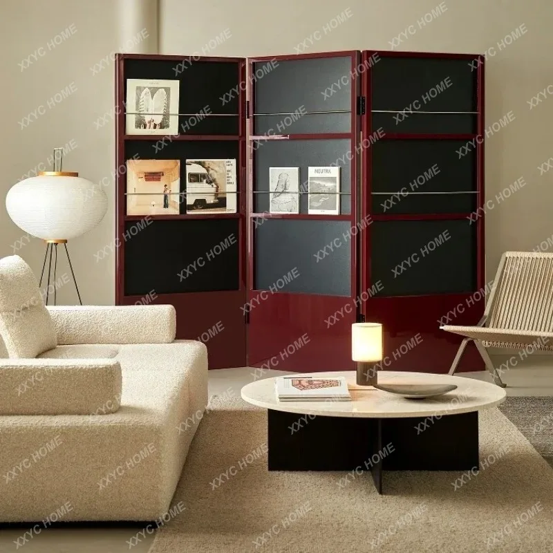 XX screen medieval foldable mobile study bedroom entrance partition living room designer model