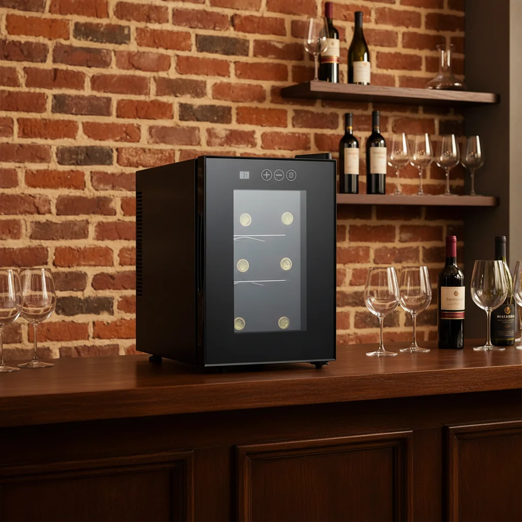 16L 6 Bottles Wine Refrigerator Cooler Cabinet Fridge Freestanding