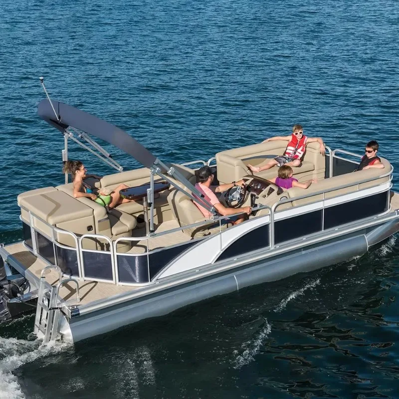 FL Customized Wholesale New Pleasure Boats Workboat Services Aluminum Pontoon Boat Outboard Family Entertainment Drifting Welded