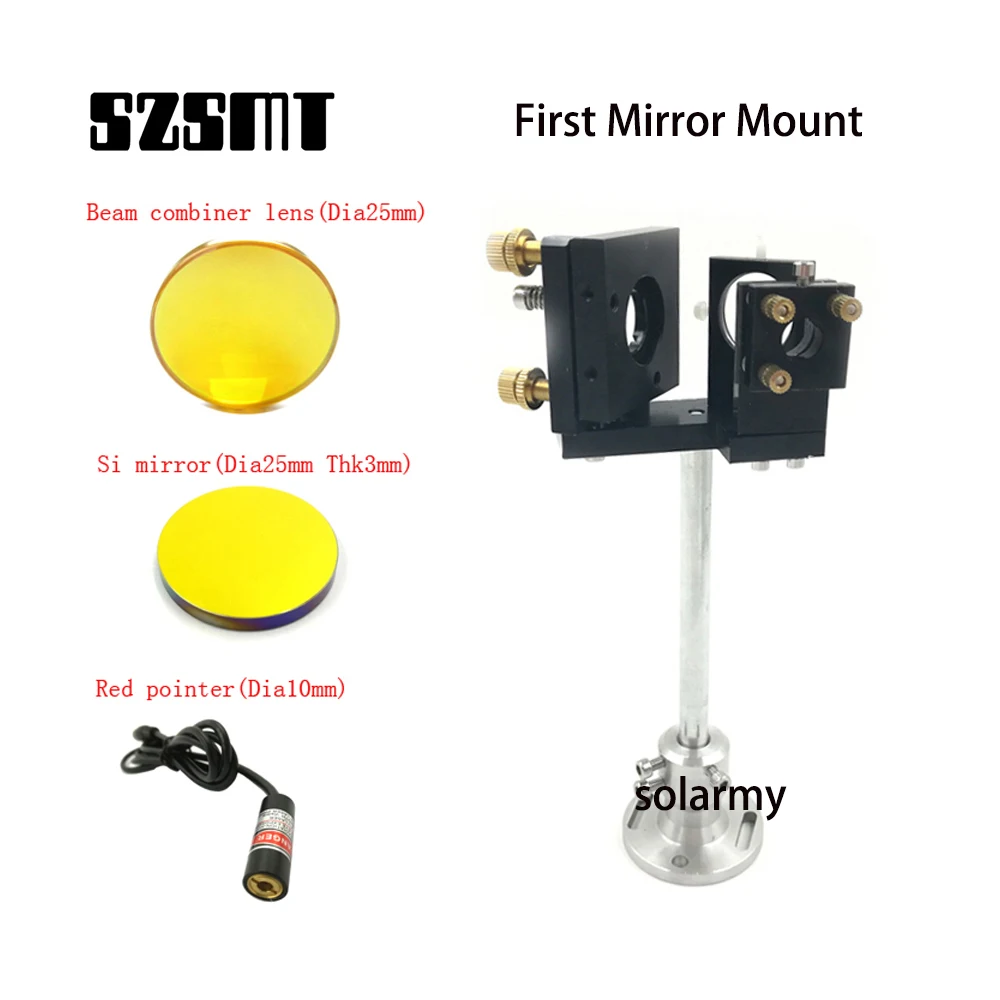 First Mirror Mount Reflective Beam Integrated Bracket & Beam Combiner & Mirrors Red Pointer For CO2 Laser Engraving Machine