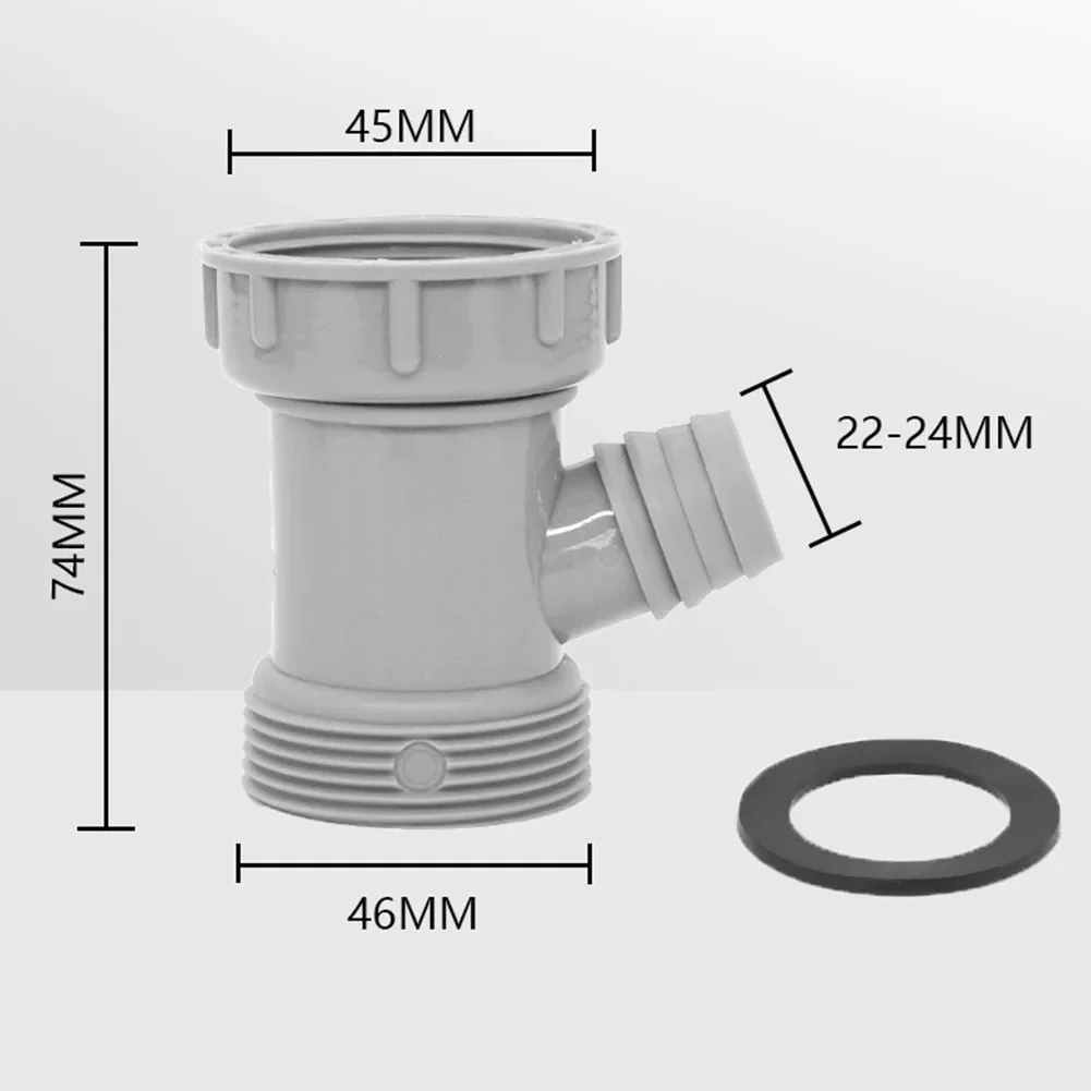 Simple Installation Kitchen Basin Overflow Hole Conversion Drainage Pipe Tee Head Joint Includes Rubber Gasket