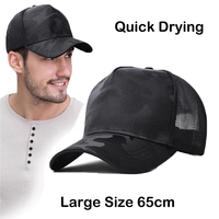 Deeper large size Quick Drying Camouflage Baseball Caps Big  bead  Mesh  Dad Hat Men Plus Size 65cm Adjustable Snapback Caps