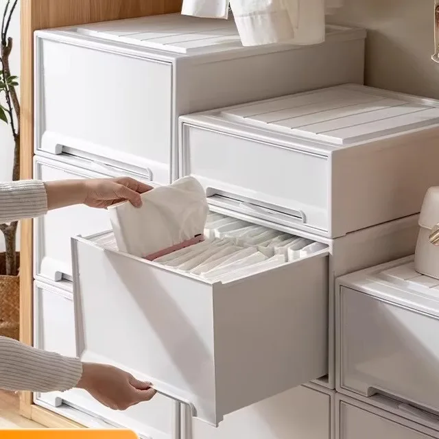 

Thiened Plastic Clothes Storage Box Der Sle Wardrobe Organizer Large Capaci Household Storage Box for Home Use