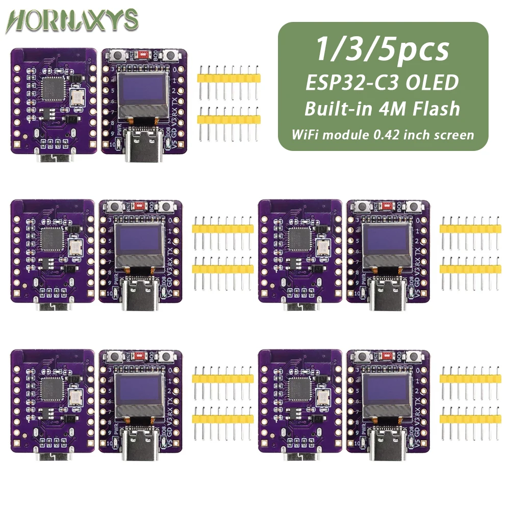 

ESP32-C3 OLED development board with 0.42 inch OLED module ceramic antenna ESP32 supermini development board wifi Bluetooth