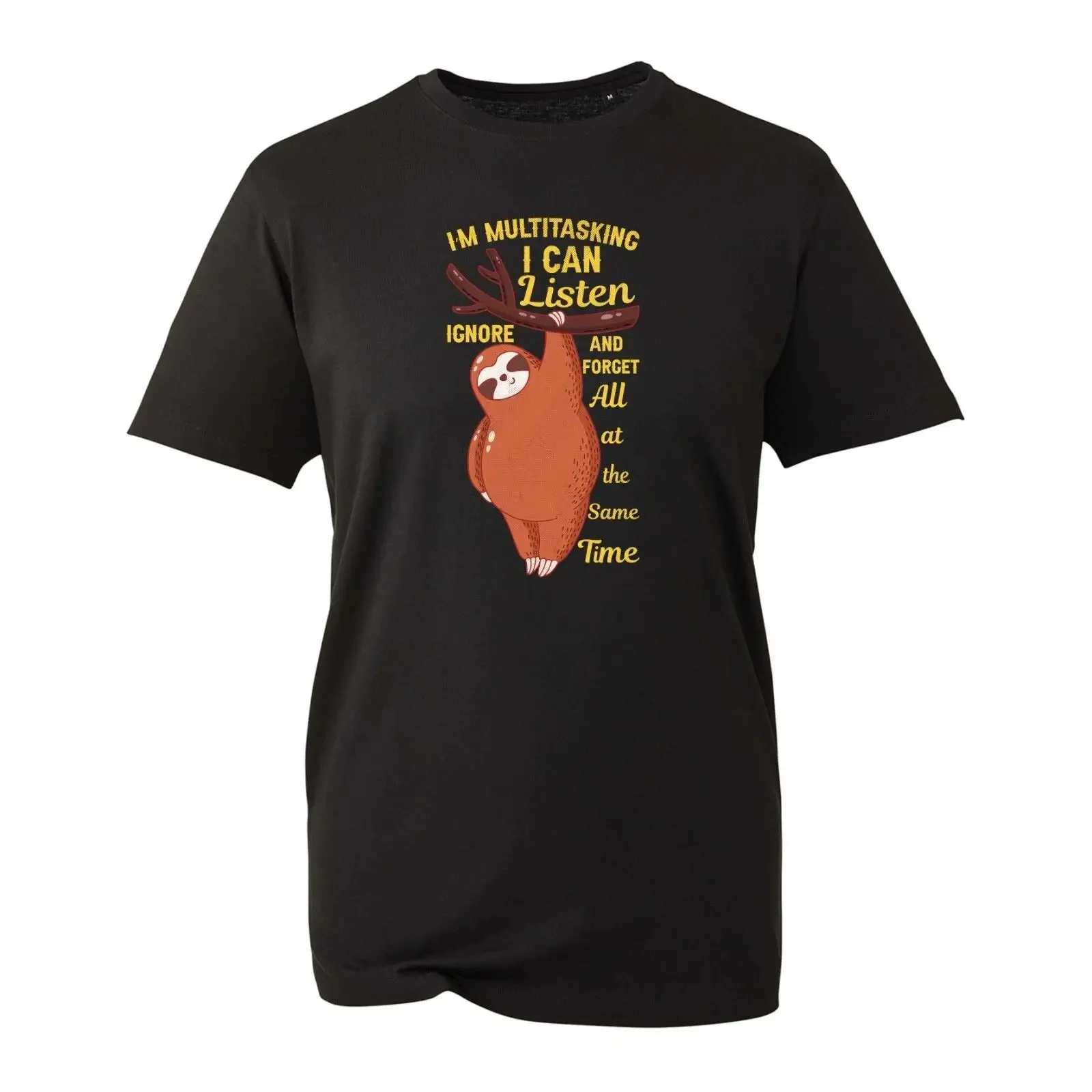 T Shirt I'm Multitasking Faultier lustig faul Waldtier Witz Meme Geschenk Top vintage Washed streetwear Slightly